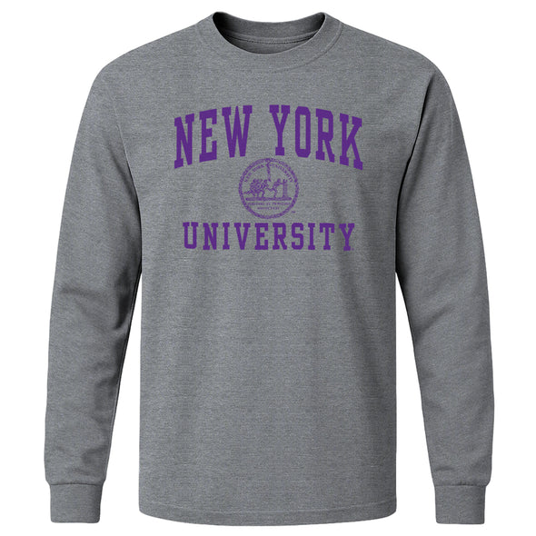New York University Heritage Long Sleeve T-Shirt (Charcoal Grey)