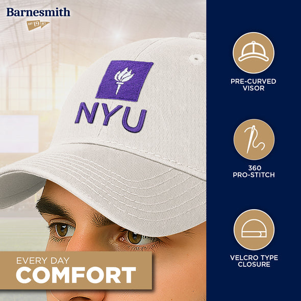 New York University Spirit Baseball Hat One-Size (White)