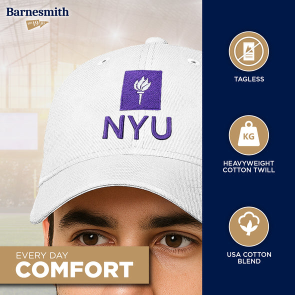 New York University Spirit Baseball Hat One-Size (White)