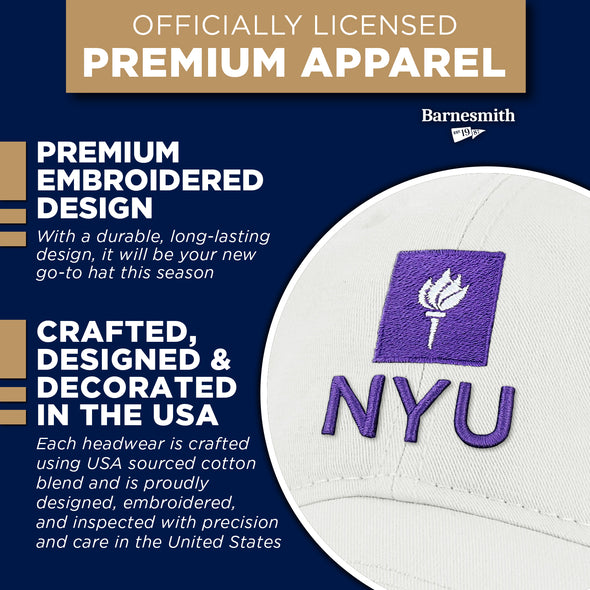 New York University Spirit Baseball Hat One-Size (White)