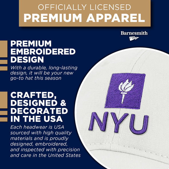 New York University Spirit Baseball Hat One-Size (White)