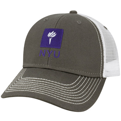 New York University Sideline Trucker Hat One-Size (Dark Grey/White)