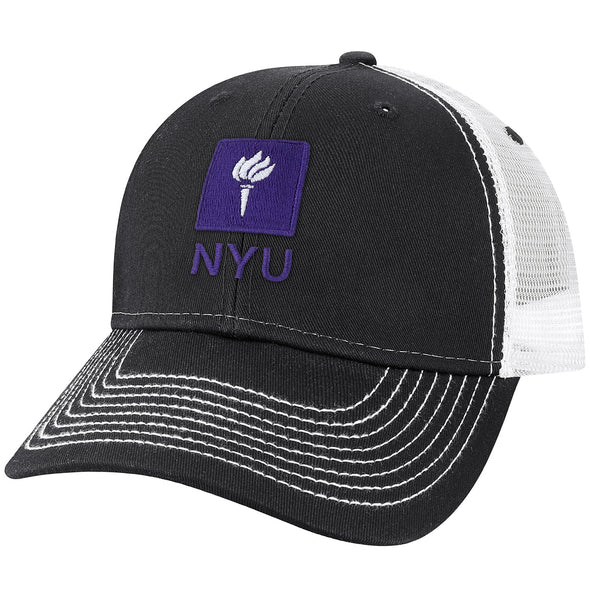 New York University Sideline Trucker Hat One-Size (Dark Grey/White)