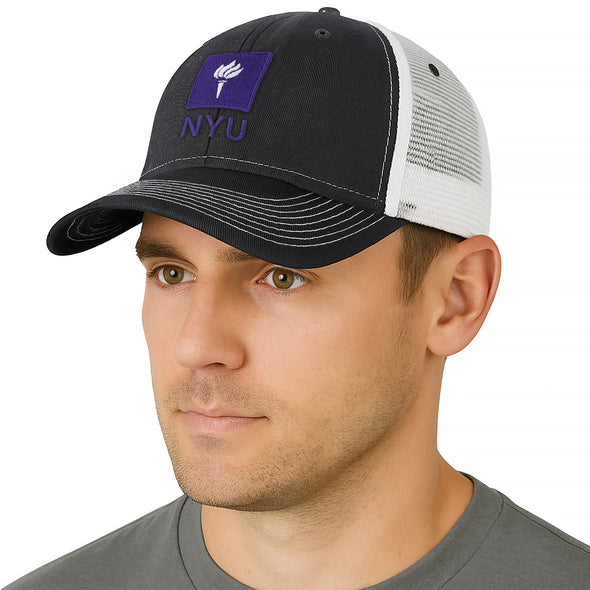 New York University Sideline Trucker Hat One-Size (Dark Grey/White)