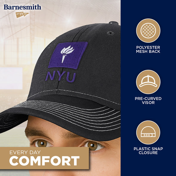 New York University Sideline Trucker Hat One-Size (Dark Grey/White)