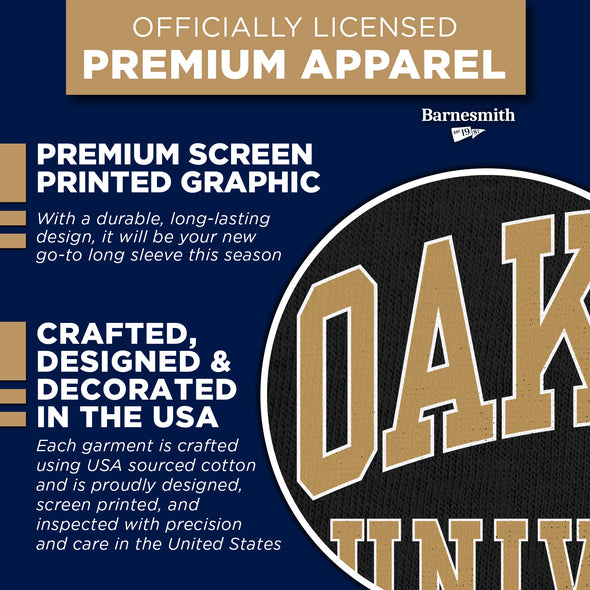 Oakland University Classic Long Sleeve T-Shirt (Black)