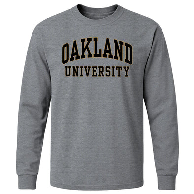 Oakland University Classic Long Sleeve T-Shirt (Charcoal Grey)