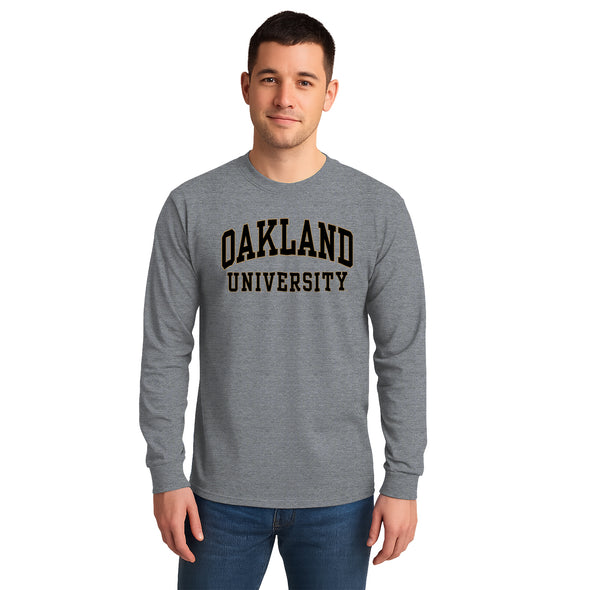 Oakland University Classic Long Sleeve T-Shirt (Charcoal Grey)