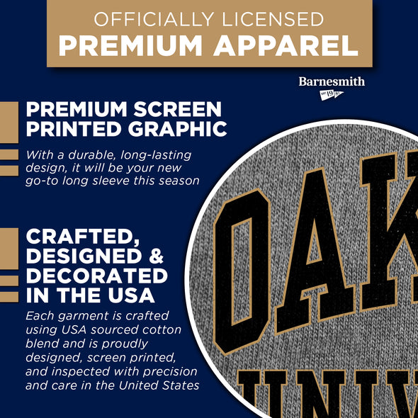 Oakland University Classic Long Sleeve T-Shirt (Charcoal Grey)