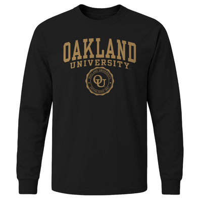 Oakland University Heritage Long Sleeve T-Shirt (Black)