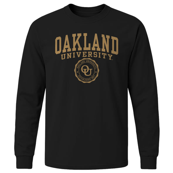 Oakland University Heritage Long Sleeve T-Shirt (Black)