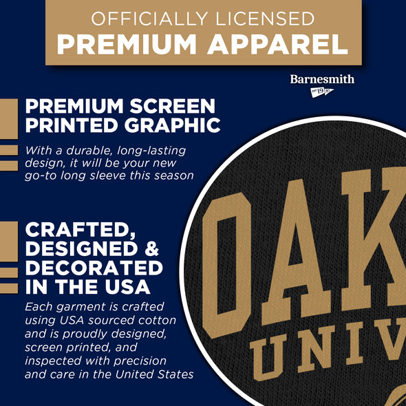 Oakland University Heritage Long Sleeve T-Shirt (Black)