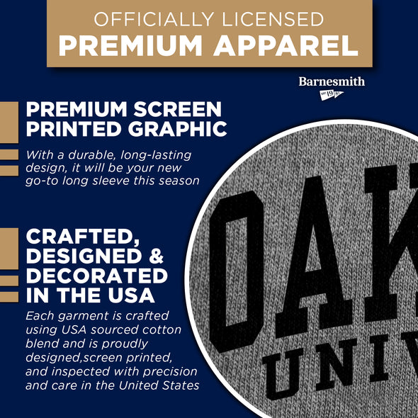 Oakland University Heritage Long Sleeve T-Shirt (Charcoal Grey)