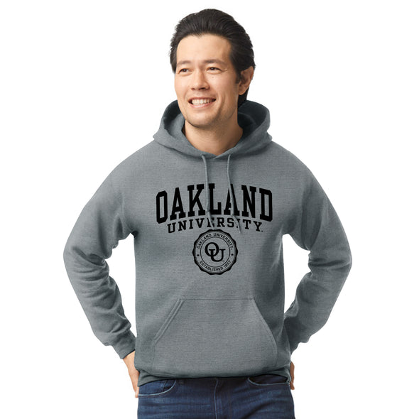 Oakland University Heritage Hooded Sweatshirt (Charcoal Grey)