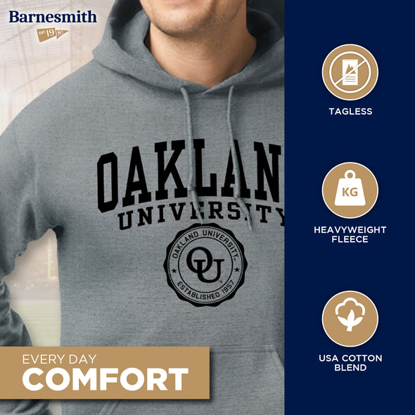 Oakland University Heritage Hooded Sweatshirt (Charcoal Grey)
