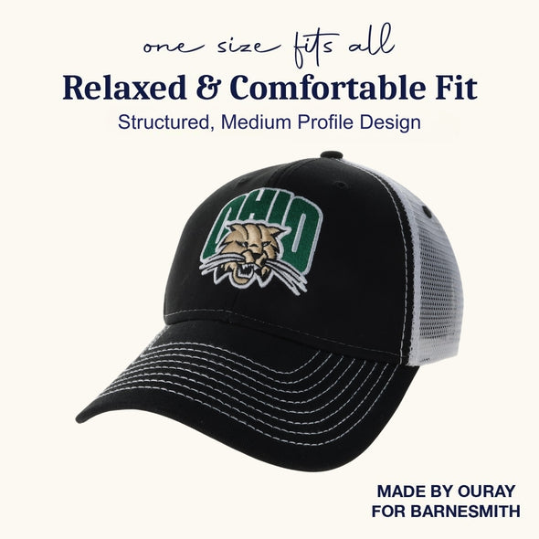 Ohio University Sideline Trucker Hat One-Size (Black/White)