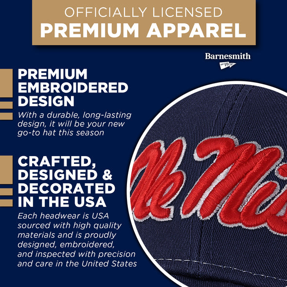 University of Mississippi Sideline Trucker Hat One-Size (Navy/White)