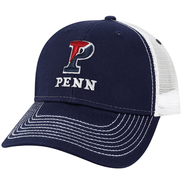 University of Pennsylvania Sideline Trucker Hat One-Size (Navy/White)