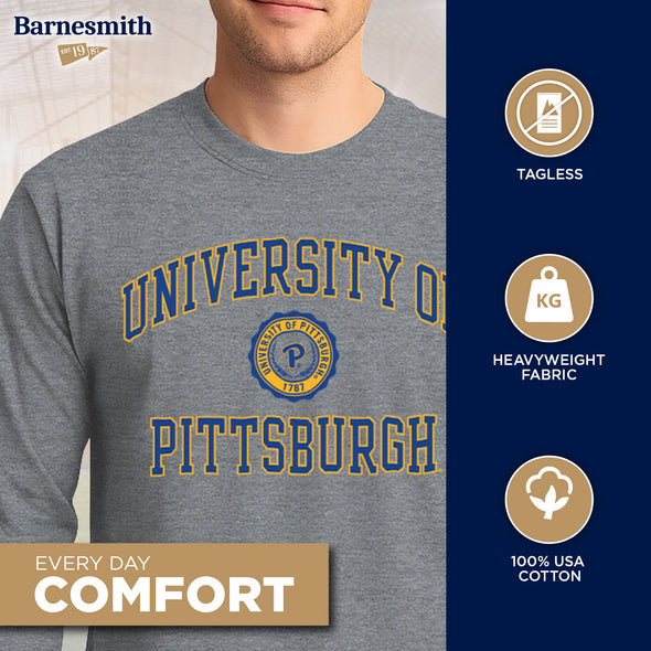 University of Pittsburgh Heritage Long Sleeve T-Shirt (Charcoal Grey)