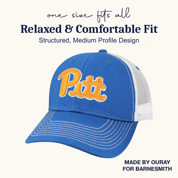 University of Pittsburgh Sideline Trucker Hat One-Size (Royal/White)