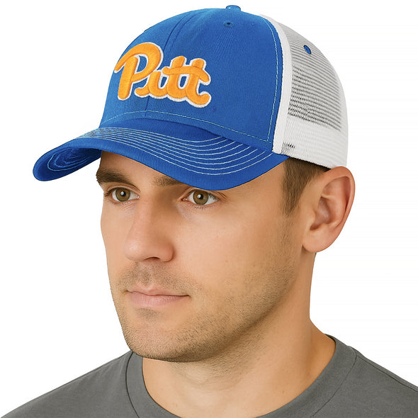 University of Pittsburgh Sideline Trucker Hat One-Size (Royal/White)
