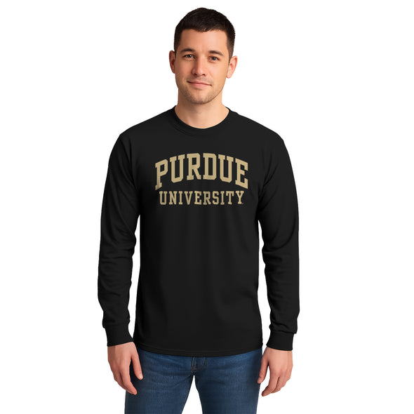Purdue University Classic Long Sleeve T-Shirt (Black)