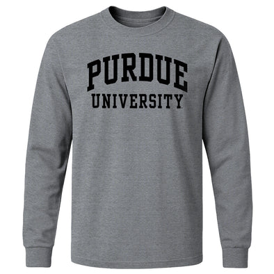Purdue University Classic Long Sleeve T-Shirt (Charcoal Grey)