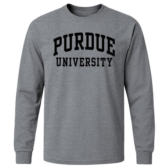 Purdue University Classic Long Sleeve T-Shirt (Charcoal Grey)
