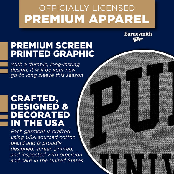 Purdue University Classic Long Sleeve T-Shirt (Charcoal Grey)