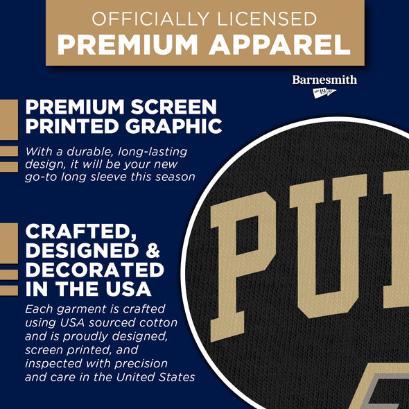 Purdue University Heritage Long Sleeve T-Shirt (Black)