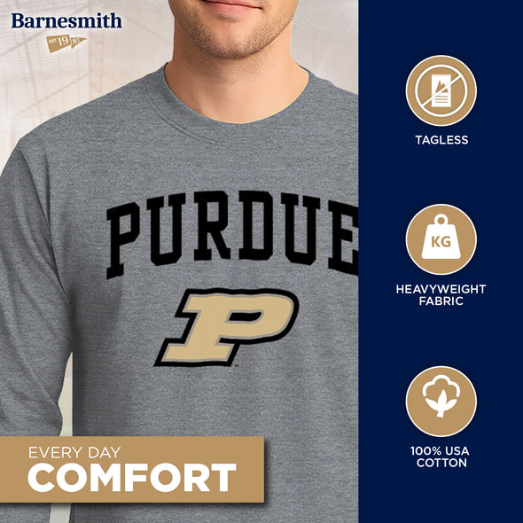 Purdue University Heritage Long Sleeve T-Shirt (Charcoal Grey)