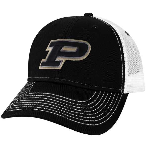 Purdue University Sideline Trucker Hat One-Size (Black/White)