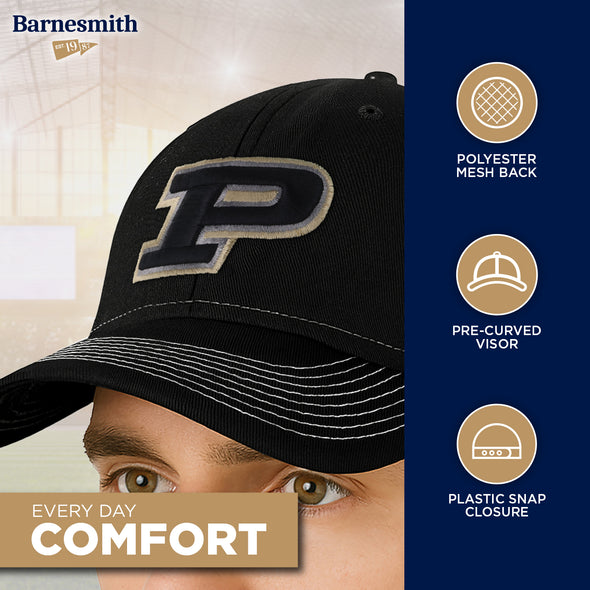 Purdue University Sideline Trucker Hat One-Size (Black/White)
