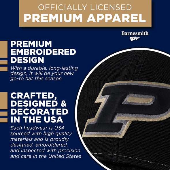 Purdue University Sideline Trucker Hat One-Size (Black/White)