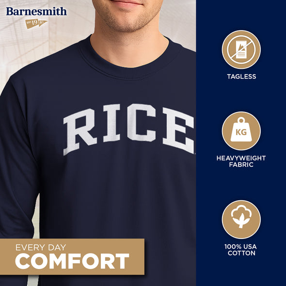 Rice University Classic Long Sleeve T-Shirt (Navy)