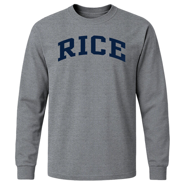 Rice University Classic Long Sleeve T-Shirt (Charcoal Grey)