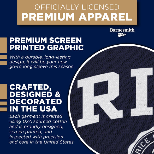 Rice University Heritage Long Sleeve T-Shirt (Navy)