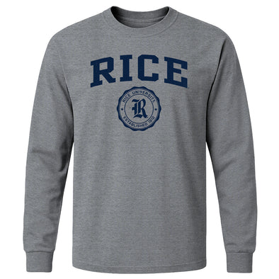 Rice University Heritage Long Sleeve T-Shirt (Charcoal Grey)