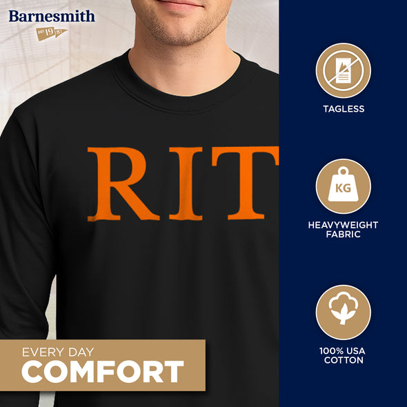 Rochester Institute of Technology Classic Long Sleeve T-Shirt (Black)