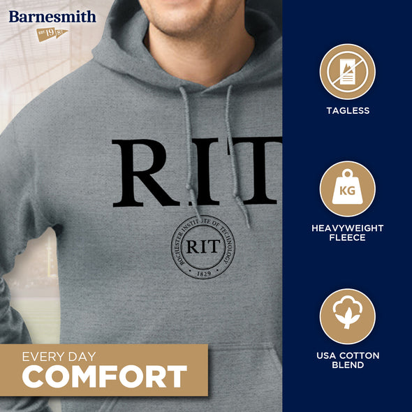 Rochester Institute of Technology Heritage Hooded Sweatshirt (Charcoal Grey)