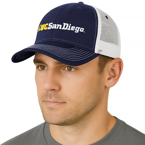 University of California - San Diego Sideline Trucker Hat One-Size (Navy/White)