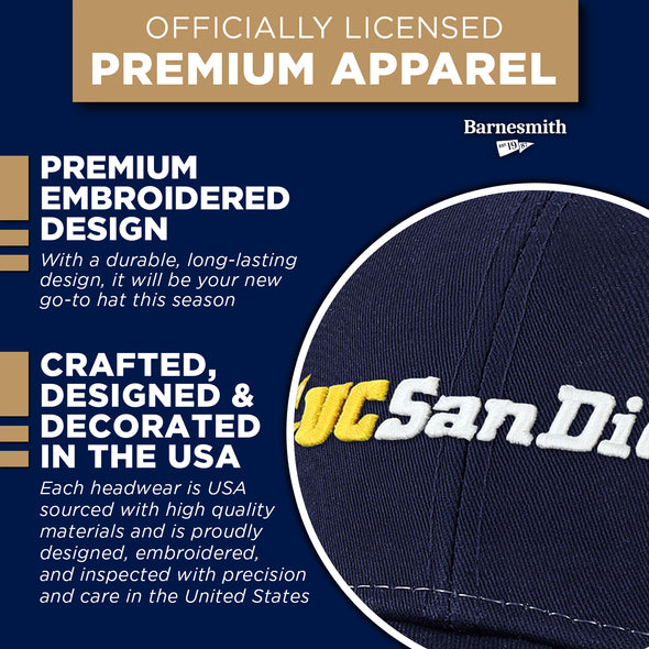 University of California - San Diego Sideline Trucker Hat One-Size (Navy/White)