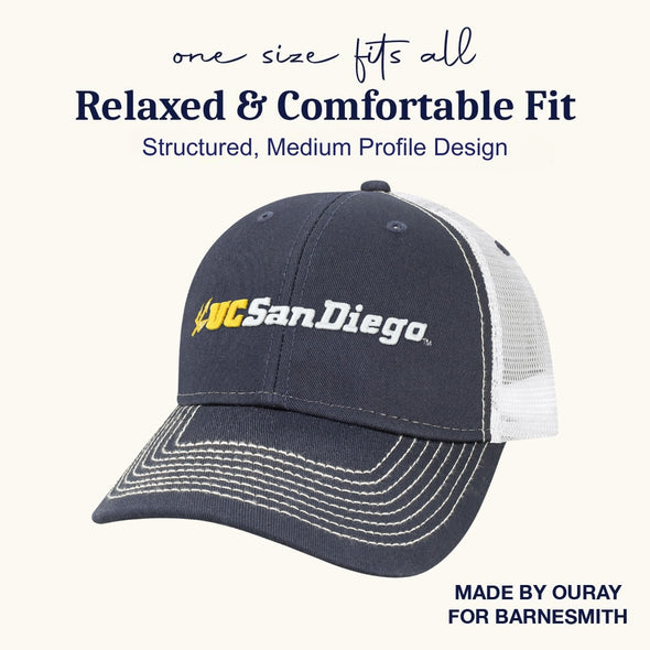 University of California - San Diego Sideline Trucker Hat One-Size (Navy/White)