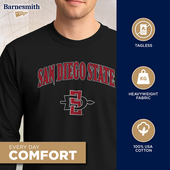 San Diego State University Heritage Long Sleeve T-Shirt (Black)