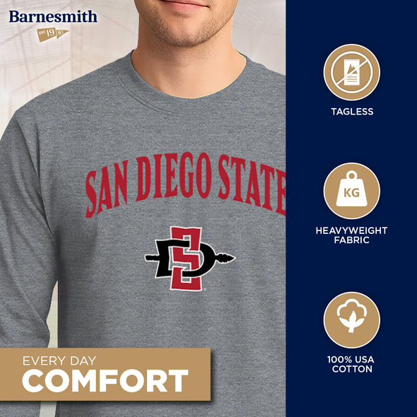 San Diego State University Heritage Long Sleeve T-Shirt (Charcoal Grey)