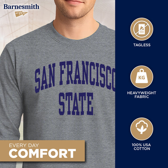 San Francisco State University Classic Long Sleeve T-Shirt (Charcoal Grey)