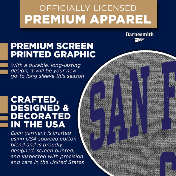 San Francisco State University Classic Long Sleeve T-Shirt (Charcoal Grey)
