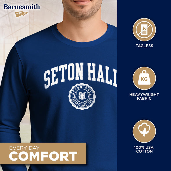 Seton Hall University Heritage Long Sleeve T-Shirt (Royal Blue)