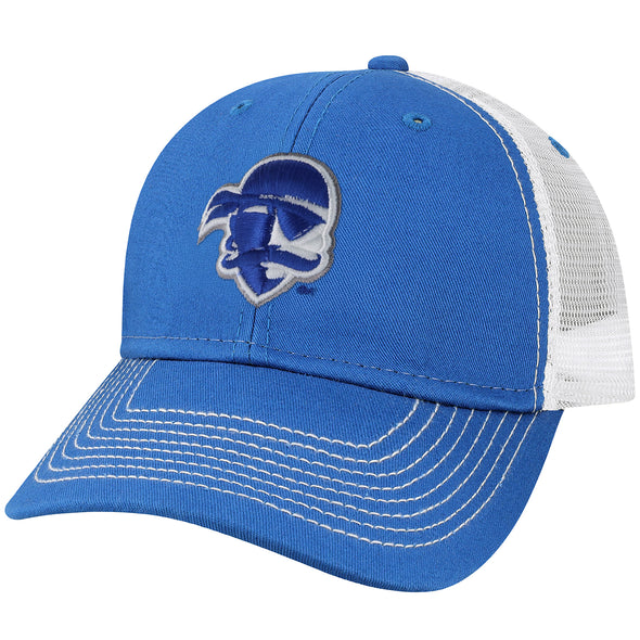 Seton Hall University Sideline Trucker Hat One-Size (Royal/White)