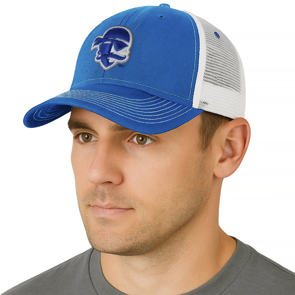 Seton Hall University Sideline Trucker Hat One-Size (Royal/White)